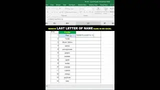REMOVE LAST LETTER OF NAME NAME IN MS EXCEL I 