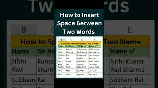 How to Insert Space Between two Words, Using formula