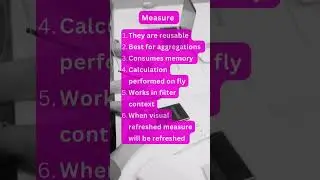Difference Between Calculated Column & Measure #shorts #powerbi #powerbiinterviewquestions