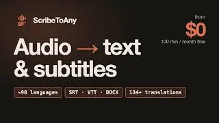 Transcribe Audio & Video to Text, Subtitles and 134+ Languages | ScribeToAny