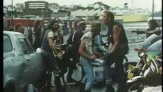 Bikie Brawl Outside Forth & Clyde Hotel.  Balmain Hotel {Stone 1974}.