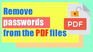 How to remove password from pdf file