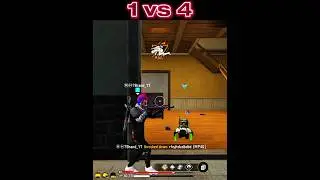 1 vs 4 DESTROYED IN SECOND!#1vs4clutch #freefire #freefireshorts