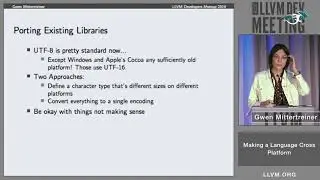 2019 LLVM Developers’ Meeting: G. Mittertreiner “Making a Language Cross Platform: Libraries and...”