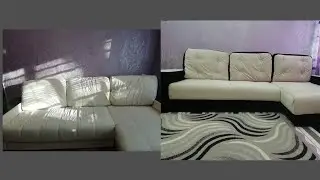 Переобтянули диван своими руками, и не пожалели. Смотрите какая красота.