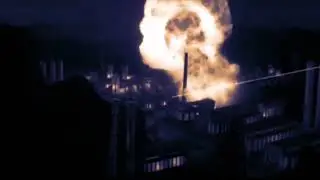 Гарин сжигает гиперболоидом анилиновый завод.