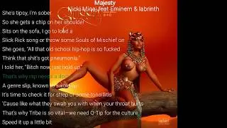 Majesty-Micki minaj feat Eminem & Labrinth lyrics(Musixmatch style)