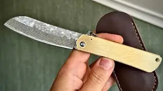 Складной нож из дамасской стали. Дамасская сталь из Китая