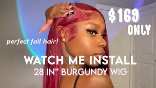 The Fall Wig You NEED | Super Affordable $169 28 inch 99j Wig | Watch Me Install | Tuneful Hair