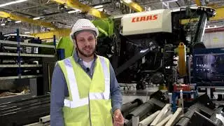 Overview of warehouse equipment at the Claas combine plant 