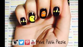 Pac-Man Nail Art Design.