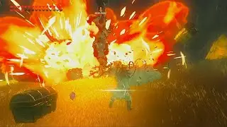 silver lynel battle, but i kill it using dropped amiibo objects