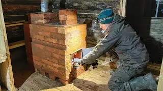THE STOVE IS FINISHED | FIRST NIGHT WITH A NEW BRICK STOVE IN A TAIGA WINTER HUNT