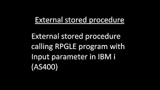 External stored procedure calling RPGLE program with Input parameter in IBM i AS400