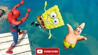 Spiderman Vs SpongeBob SquarePants Epic Water Ragdolls in GTA 5 #2 