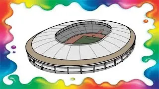 Cum sa desenezi un stadion - pas cu pas, pentru copii