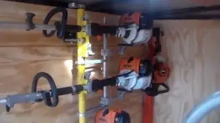 Mounting my Echo Hedge Trimmer in my Enclosed Lawn Service Trailer