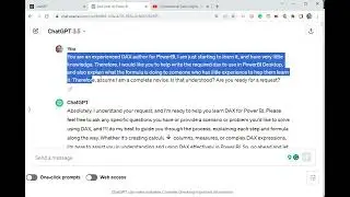 Challenge November - Learning DAX for PowerBI using ChatGPT