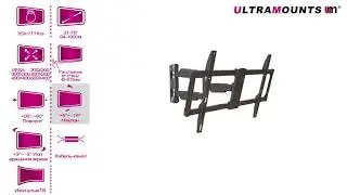 UltraMounts UM909. Установка телевизора с  помощью наклонно-поворотного кронштейна UM909