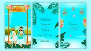 Royal Panjabi Character Wedding Invitation Instagram Story After Effects Template