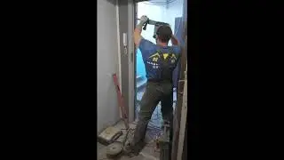Увеличение проёма под входную дверь +установка!
