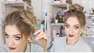 НЕБРЕЖНЫЙ ВЫСОКИЙ ПУЧОК НА КАЖДЫЙ ДЕНЬ | ПРИЧЕСКИ САМОЙ СЕБЕ | HIGH BUN TUTORIAL