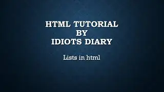 Html tutorial for beginners #8 | Lists in html
