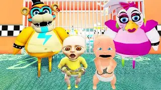 GLAMROCK FREDDY ÇETESİ VE BEBEKLER 😁 Who's Your Daddy Baby in Yellow Roblox