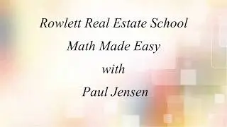 Rowlett Real Estate School - Vacancy and Occupancy Rates - Florida Real Estate Math