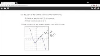 Finding local maxima and minima given a graph
