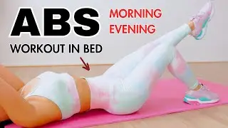 TINY WAIST in 13 min abs workout in bed, flatten lower belly, tighten core, morning/ evening routine