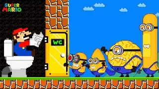 Toilet Prank: Mario Troll All Mega Minion Characters Waiting for the Toilet!