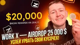 🔥  Work X - Airdrop 25 000 $ / Криптовалюта