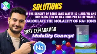 If the density of some lake water is 1.25g/ml and contains 92g of Na+ ions per kg of water..