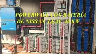 Powerwall con batería de coche eléctrico. Nissan Leaf.