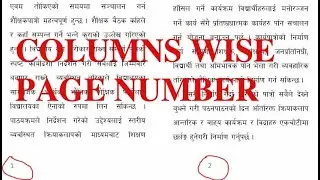 How to Add Columns wise page number in Ms word || columns page number