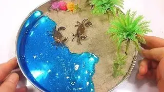 DIY Как сделать пляж своими руками из кинетического песка и лизуна