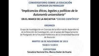 📌 Conversatorio sobre la Educación Superior en el Paraguay