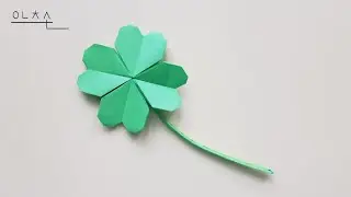색종이 1장으로 네잎 클로버 종이접기/ 네잎 클로버 팔찌/ Four-leaf clover origami/ a four-leaf clover bracelet