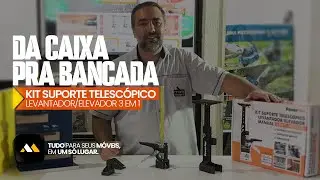 Apresentamos Kit Suporte Telescópico Levantador/Elevador Manual 3 Em 1 Multiuso