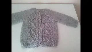 Кофта реглан сверху спицами с ростком для мальчика и девочки. 