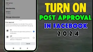 How to Turn on post approval on Facebook group (2024) Facebook group post approval settings | easy
