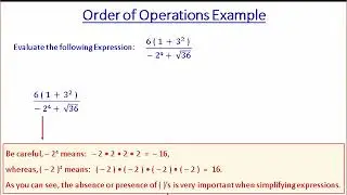 Order of Operations Example 004