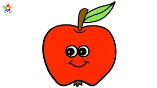 How to draw a apple. Apple drawing for kids and toddlers..