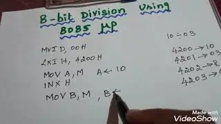 8-Bit Division using 8085 Microprocessor/Tamil