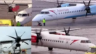 4x Turboprop Engine Start-up! • VERY LOUD SOUND!! • Dash-8-Q400 • PW150A