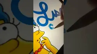 WRITE YOUR NAME in the COMMENTS!🙌🏽 "Lisa Simpson"  #artshorts #art #simpsons #thesimpsons