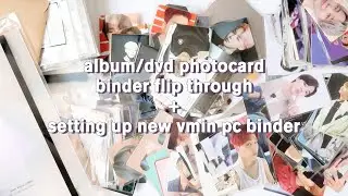 bts album / dvd photocard binder flip through + setting up new vmin photocard binder ✨