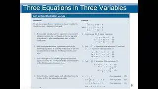 Precalculus: How to solve a Systems of three Linear Equations with 3 variables. 2 examples.
