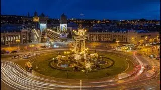Plaza’s de españa 🇪🇸 night view #barcelona #spain #timelapse #fyp